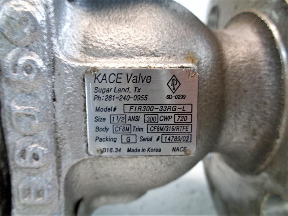 Kace 1-1/2" 300# CF8M 2-Piece Ball Valve F1R300-33RG-L